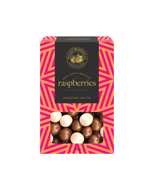VPC Milk & White Chocolate Raspberries 220g