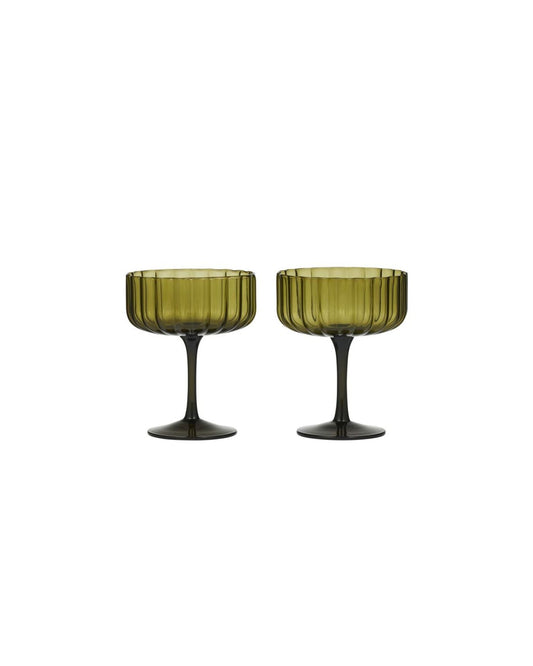 Hazel Glass Coupe Olive